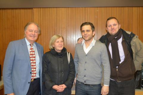 Kovács Tamás (balról a 3.ik), decemberi előadónk egyesületi tagok körében